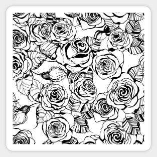 Hand drawn roses pattern Sticker